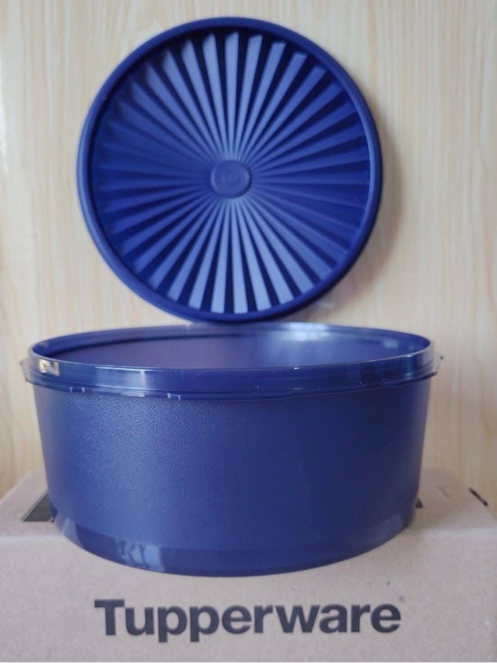 Tupperware Servalier Stacking Canister Cookie Capacity Dark Navy Blue Indigo